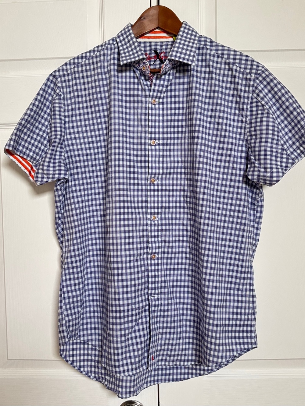 Robert Graham Large Blue Check Cotton Shirt